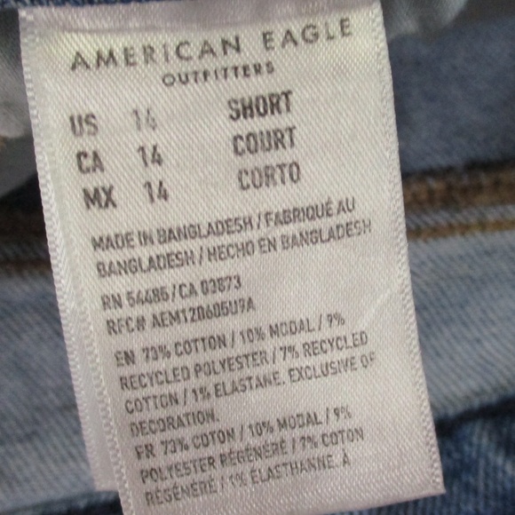 American Eagle Jeans Women 14 Short Light Wash Curvy Mom High Rise Stretch Denim - Picture 9 of 9